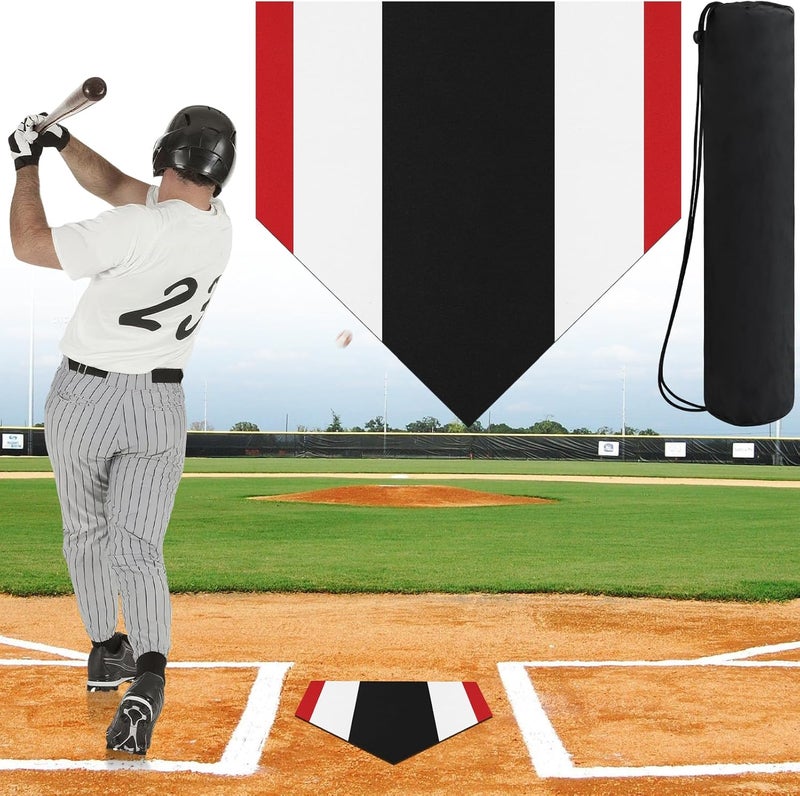TRINKA Baseball & Softball Home Plate, 17 Inch Colored Portable Baseball Zone Training Home Plate with Carry Bag, Lightweight Non-Slip Rubber Mat Softball Bases Tool for Pitching and Hitting Practice - Image 1